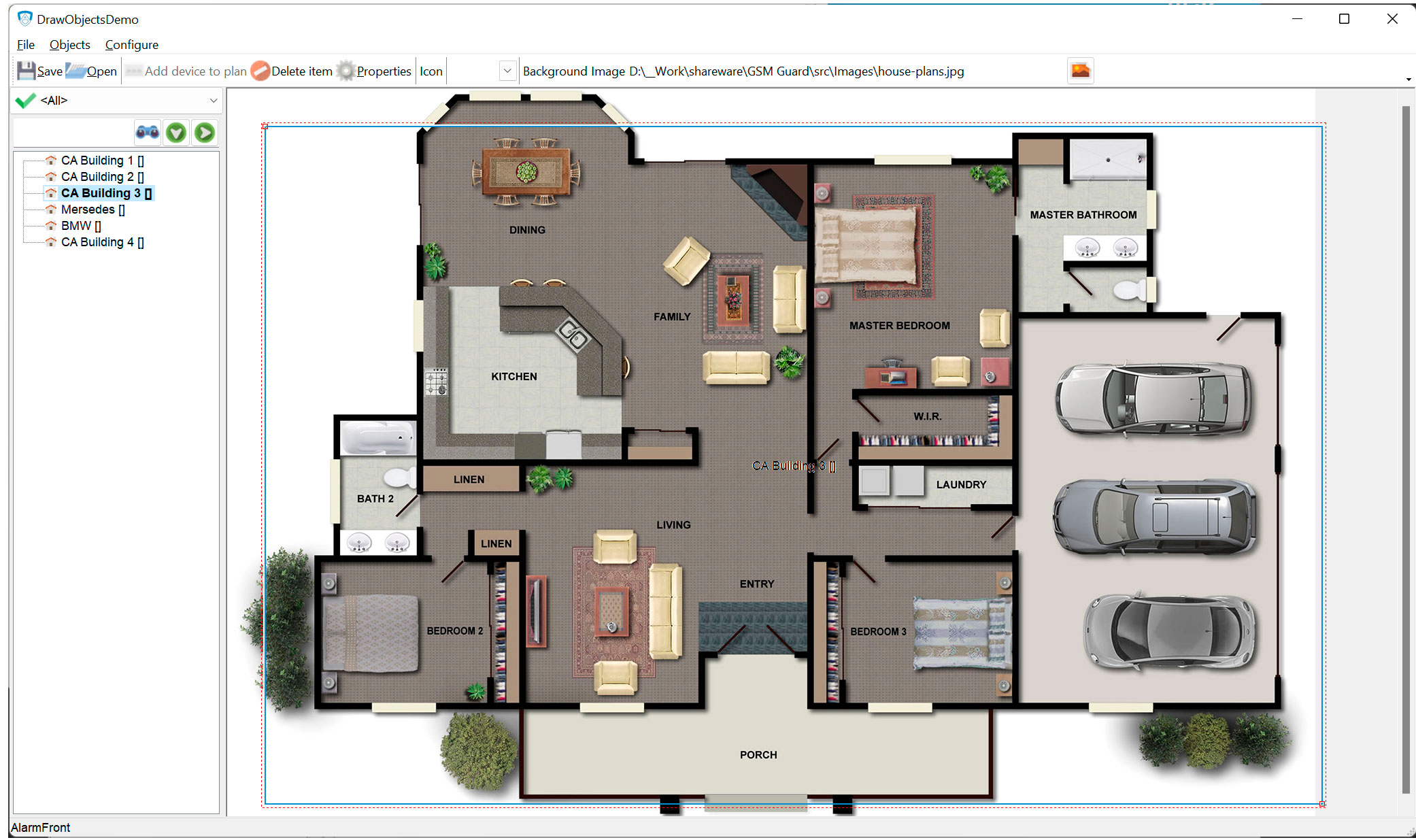 Fire alarm software object plan</li><li>show the location of the fire alarm on the map or object plan.